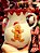 JARRA DECORATIVA GINGERBREAD VERMELHA E BRANCA 12CM - Imagem 1