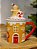 CANECA COM TAMPA GINGERBREAD VERMELHO E BEGE 17CM - Imagem 1