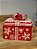 POTE PRESENTE DECORATIVO FLOCO DE NEVE VERMELHO E BRANCO 14CM - Imagem 1