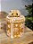 POTE DECORATIVO GINGERBREAD BEGE E BRANCO 17CM - Imagem 6