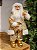 PAPAI NOEL DE LUXO EM PÉ DOURADO COM CHAMPANHE 60CM - Imagem 1