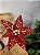 FLOR POINSETIA DECORATIVA VERMELHO E DOURADO 25CM - Imagem 3