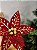FLOR POINSETIA DECORATIVA VERMELHO E DOURADO 25CM - Imagem 2