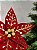 FLOR POINSETIA DECORATIVA VERMELHO E DOURADO 25CM - Imagem 6