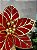 FLOR POINSETIA DECORATIVA VERMELHO E DOURADO 19CM - Imagem 5