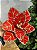FLOR POINSETIA DECORATIVA VERMELHO E DOURADO 20CM - Imagem 3