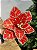 FLOR POINSETIA DECORATIVA VERMELHO E DOURADO 20CM - Imagem 4