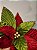 FLOR POINSETIA DECORATIVA VERMELHO E VERDE 20CM - Imagem 6