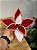 FLOR POINSETIA DECORATIVA VERMELHO E BRANCO 20CM - Imagem 1