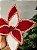 FLOR POINSETIA DECORATIVA VERMELHO E BRANCO 20CM - Imagem 2