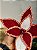 FLOR POINSETIA DECORATIVA VERMELHO E BRANCO 20CM - Imagem 3