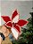 FLOR POINSETIA DECORATIVA VERMELHO E BRANCO 20CM - Imagem 5