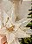 FLOR POINSETIA BRANCA COM GLITER OURO 30CM - Imagem 4