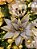 FLOR BICO DE PAPAGAIO PRATA E DOURADO AVELUDADO 33CM - Imagem 6