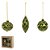 KIT COM 3 PENDENTES ORNAMENTOS DE VIDRO VERDE COM DOURADO 12CM- PRÉ VENDA 2025 - Imagem 1