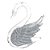 PENDENTE ORNAMENTO CISNE PRATA EM ACRILICO 10,5CM - Imagem 6