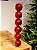 BOLA DECORADA VERMELHA PEROLADA 8CM COM 6 UNIDADES - Imagem 1