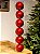BOLA DECORADA VERMELHA PEROLADA 10CM COM 6 UNIDADES - Imagem 1