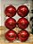 BOLA BRILHO VERMELHA 8CM COM 6 UNIDADES - Imagem 1