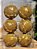 BOLA TRABALHADA COM FOLHAS OURO 8CM COM 6 UNIDADES - Imagem 4