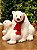 URSO POLAR COM FILHOTE GIGANTE COM CACHECOL VERMELHO 65CM - Imagem 4
