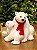 URSO POLAR COM FILHOTE GIGANTE COM CACHECOL VERMELHO 65CM - Imagem 3