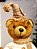 URSO SENTADO COM TOUCA XADREZ 55CM - Imagem 2