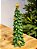 ÁRVORE TOPIARA VERDE EM RESINA COM LAÇOS DOURADO 35CM - Imagem 1