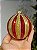 CONJUNTO DE PENDENTE ORNAMENTO DE VIDRO BOLA VERMELHO E DOURADO COM 2 UNIDADES 10CM - Imagem 3