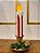 CANDELABRO DECORATIVO EM RESINA VERMELHO E BRANCO COM LED 37,5CM - PRÉ VENDA 2025 - Imagem 1