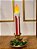 CANDELABRO DECORATIVO EM RESINA VERMELHO E BRANCO COM LED 37,5CM - PRÉ VENDA 2025 - Imagem 2