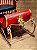 TRENO DECORATIVO EM METAL DE LUXO VERMELHO E DOURADO 143CM - Imagem 7