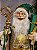 PAPAI NOEL VERDE VELUDO COM DOURADO 60CM - Imagem 3