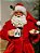 PAPAI NOEL COLECIONÁVEL DE PIJAMA E PANTUFA 28CM - Imagem 2