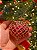 ORNAMENTO DE VIDRO VERMELHO COM DOURADO 8CM - PRÉ VENDA 2026 - Imagem 2