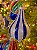 ORNAMENTO GOTA DE VIDRO AZUL E BRANCA 7CM - PRÉ VENDA 2026 - Imagem 1