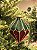 ORNAMENTO DE VIDRO VELUDO VERDE E VERMELHO 12CM - Imagem 1
