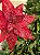 FLOR POINSETIA VELUDO VERMELHO COM BRILHO 30CM - Imagem 2