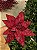 FLOR POINSETIA VELUDO VERMELHO COM BRILHO 30CM - Imagem 3