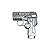 Isqueiro Maçarico Recarregável Formato Pistola com Spinner - Prata - Imagem 1