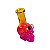 Bong de Vidro Caveira 15cm - Mix Rosa e Amarelo - Imagem 1