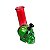 Bong de Vidro Caveira 15cm - Mix Verde e Vermelho - Imagem 1