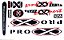 Cartela de adesivos para Pro X Flat Expert PRETO/VERMELHO - Imagem 1