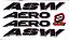 CARTELO DE ADESIVOPARA QUADRO DE BICICLETA MTB ASW RACING PRETO - Imagem 1