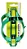 SUPORTE CARAMANHOLA GARRAFA SQUEEZE ELLEVEN PC+ABS VERDE/DOURADO COM PARAFUSO INOX - Imagem 3