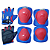 KIT PROTEÇÃO INFANTIL FERINHA LUVA COTOVELEIRA JOELHEIRA  ROYAL/VERMELHO MAX M - Imagem 1