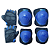 KIT PROTEÇÃO INFANTIL FERINHA LUVA COTOVELEIRA JOELHEIRA  PRETO/AZUL TAMANHO M - Imagem 1