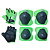KIT PROTEÇÃO INFANTIL FERINHA LUVA COTOVELEIRA JOELHEIRA  VERDE FLUOR/PRETO M - Imagem 1