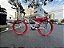 BICICLETA ARO (26) MASCULINA COR BRANCA/VERMELHA S/MARCHA MARCA SANS MONTADINHA COM BANCO XR - Imagem 1