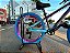 BICICLETA MTB ARO (26) VIKINGX FREERIDE TUFF 44 VELOFORCE 9V FREIO DISC HIDRÁULICO QUADRO 13 (PP) COR ROXO/AZUL - Imagem 4